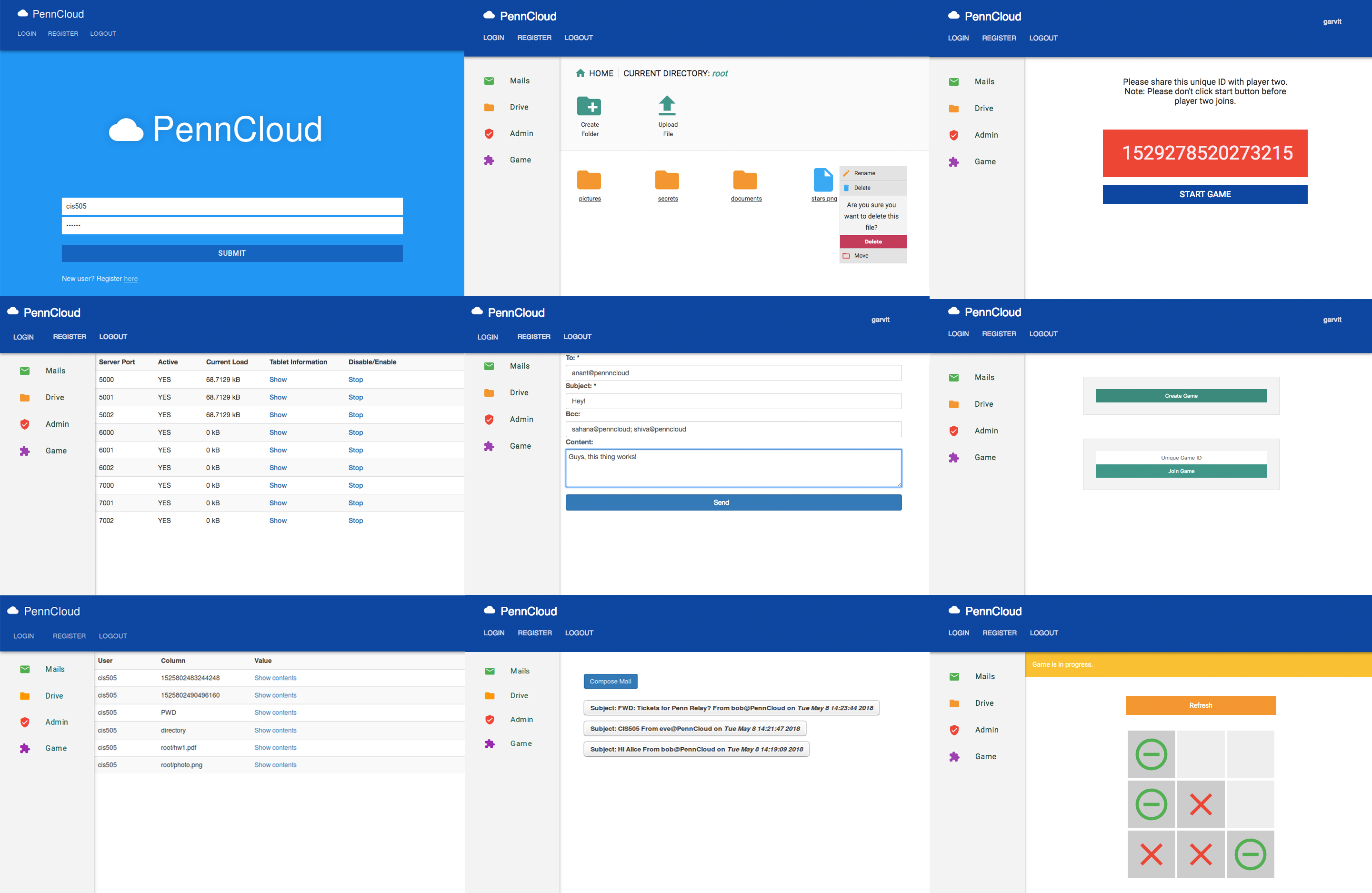 Spring 2018 PennCloud Project